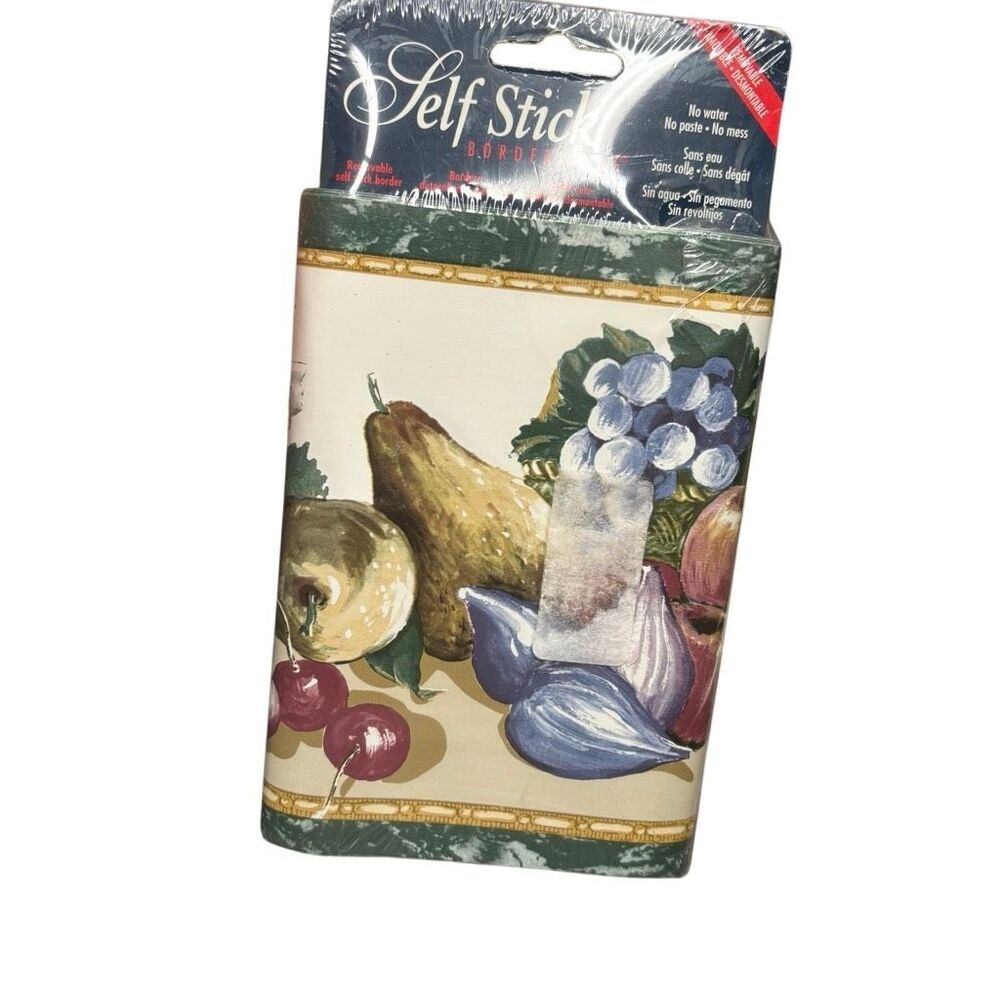 Sunworthy Fruit & Grapes Self Stick Wallpaper Border - 5 Yards